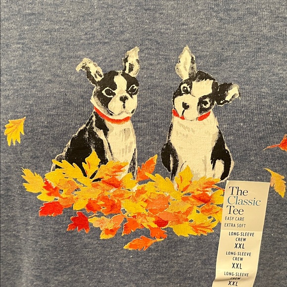 Croft & Barrow Boston Terriers Blue Long Sleeve Crew Neck Tee | Size XXL NWT - Picture 4 of 11